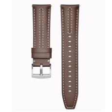 Klockarmband 22 mm &Auml;kta L&auml;der M&ouml;rk Brun