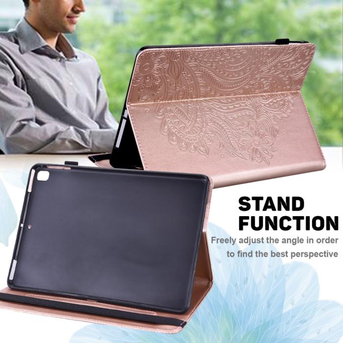 Bild 3, iPad Mini 2024/2021 Fodral Mandala Flower Case Stand Roséguld