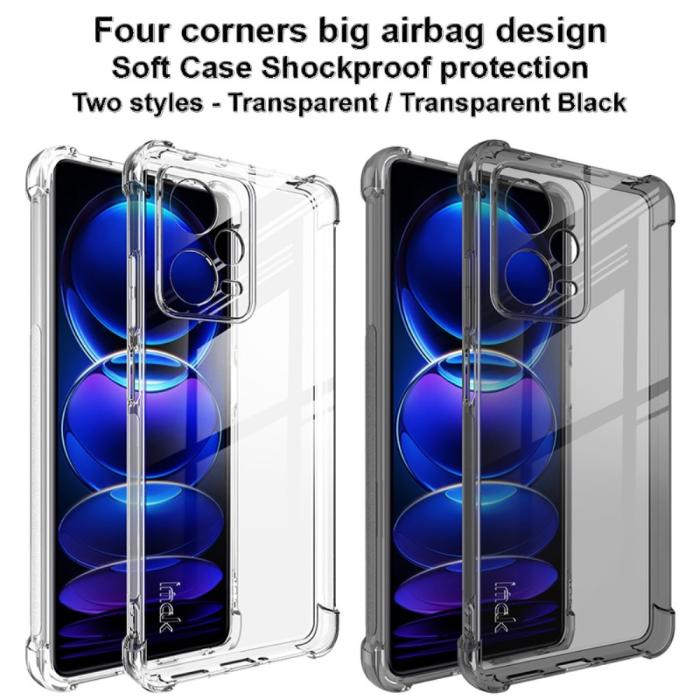 Bild 6, IMAK Xiaomi Redmi Note 12 Pro 5G Skal Shockproof TPU Tonad Svart