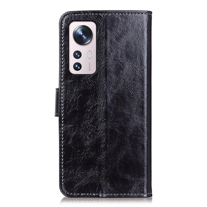 Bild 3, Xiaomi 12 Pro Fodral Crazy Horse Svart