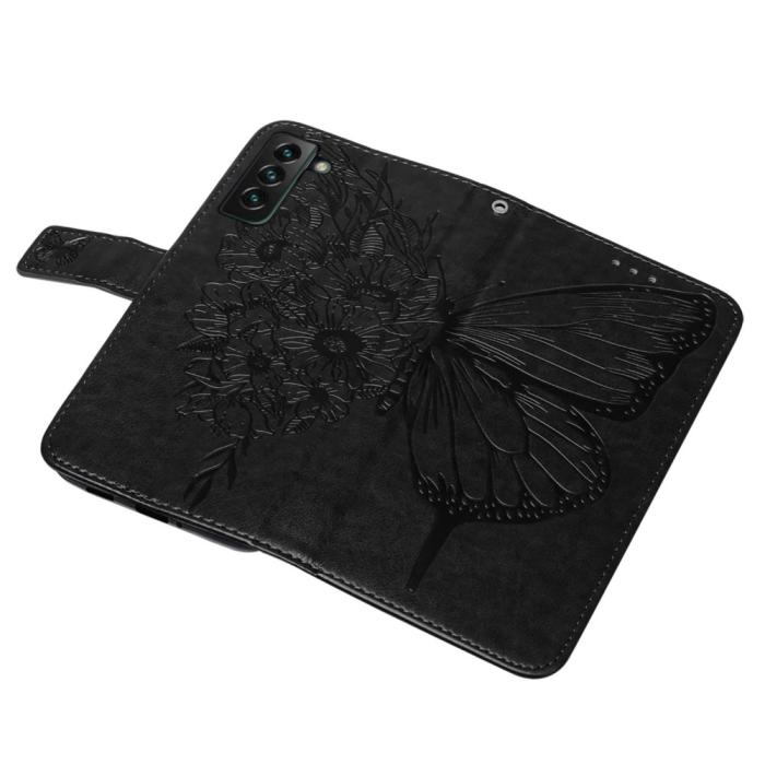 Bild 6, Samsung Galaxy S23 Plus Fodral Fjäril Svart