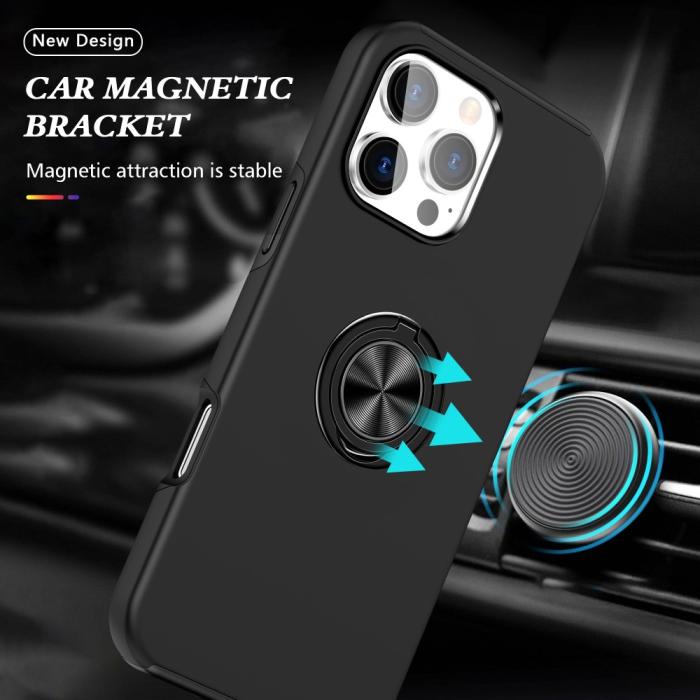 Bild 2, iPhone 16 Pro Skal Med Ringhållare Kickstand Svart