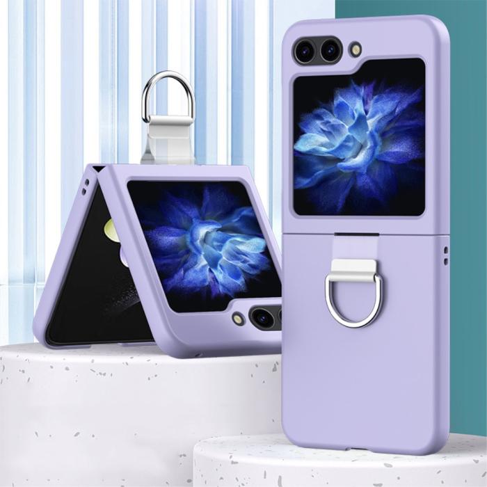 Bild 2, Galaxy Z Flip 6 / 7 FE Skal Skin Touch Ringhållare Lila