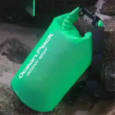 15L Genomskinlig Dry Bag Vattentät Sjösäck / Packpåse Grön