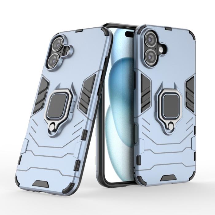 Bild 2, iPhone 16 Plus Skal Hybrid Armor Ring Blå