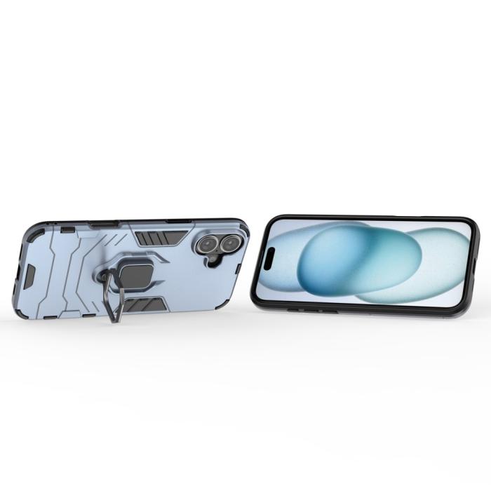 Bild 4, iPhone 16 Plus Skal Hybrid Armor Ring Blå