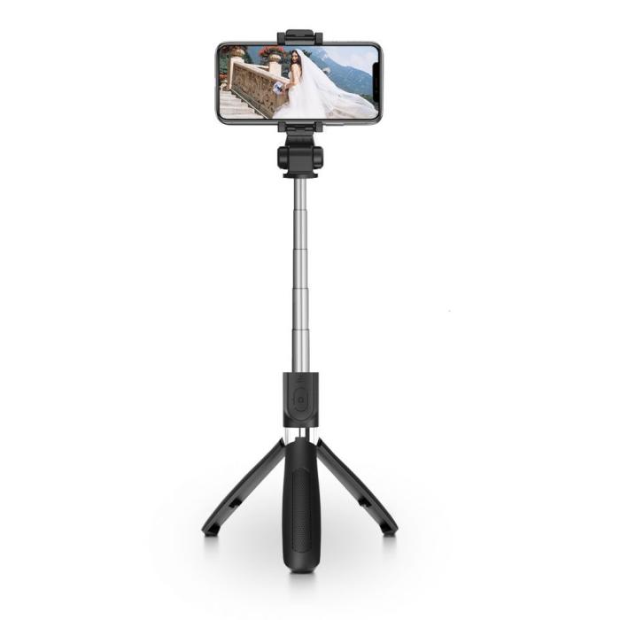 Bild 2, Tech-Protect Selfie Stick Tripod Trådlös Svart