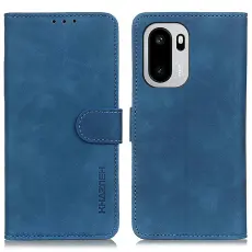 KHAZNEH OnePlus 15R Fodral Retro L&auml;der Bl&aring;