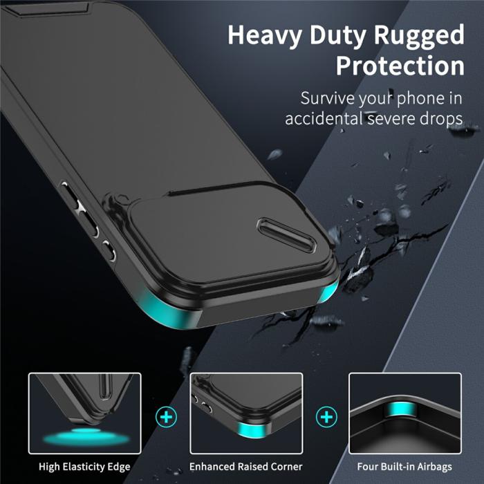 Bild 2, iPhone 17 Pro Max Skal Hybrid Armor CamCover Svart