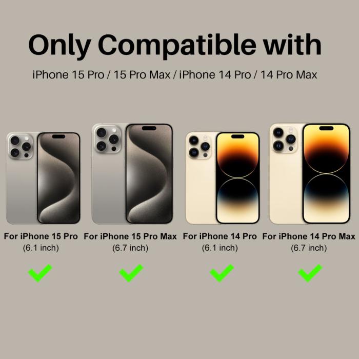 Bild 2, NORTHJO iPhone 15 Pro/Pro Max/14 Pro/Pro Max Linsskydd Strass 2-PACK Grå