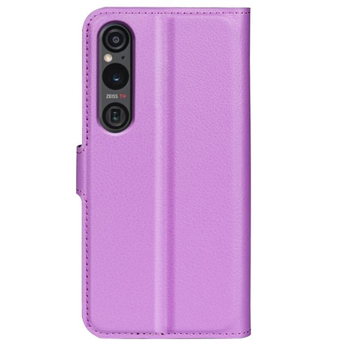 Bild 6, Sony Xperia 1 VI Fodral Litchi Läder Lila