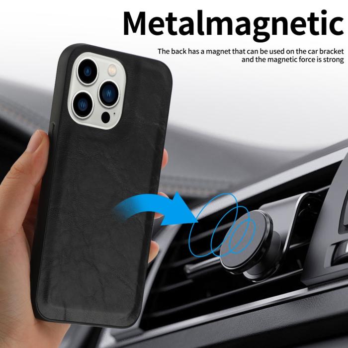 Bild 6, iPhone 15 Plus 2in1 Magnet Fodral Crazy Horse Svart