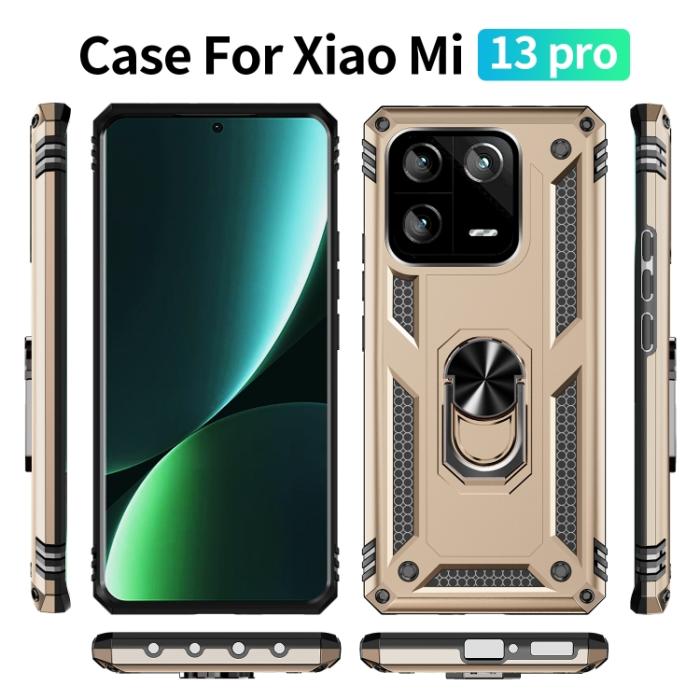 Bild 2, Xiaomi 13 Pro 5G Skal Ring Armor Guld