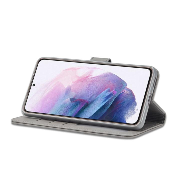 Bild 5, LC.IMEEKE Samsung Galaxy S22 Plus Fodral Läder Grå