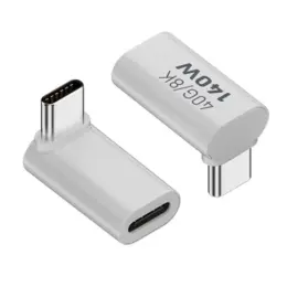 140W USB 3.1 USB-C Hane till USB-C Hona Adapter 8K 40Gbps Vit