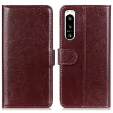 Sony Xperia 5 IV Fodral Crazy Horse L&auml;der Brun