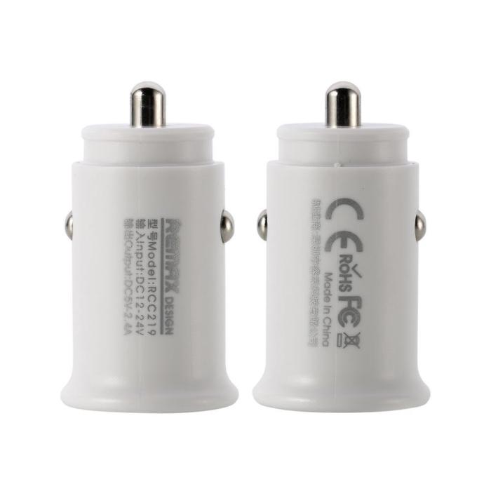 Bild 1, Remax Roki Mini Billaddare 2x USB - Vit