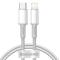 BASEUS 1m 20W PD Type-C - Lightning Flätad Nylon Kabel - Vit