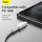 BASEUS 1m 20W PD Type-C - Lightning Flätad Nylon Kabel - Vit