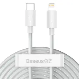 2-PACK BASEUS Wisdom 1.5m 20W Type-C - Lightning Kabel - Vit