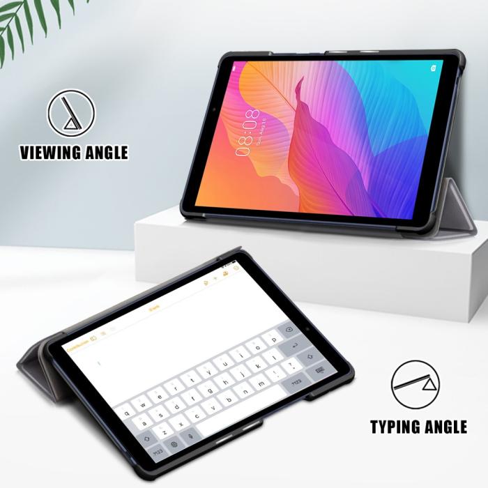Bild 2, Huawei MatePad T8 - Tri-Fold Fodral - Grå
