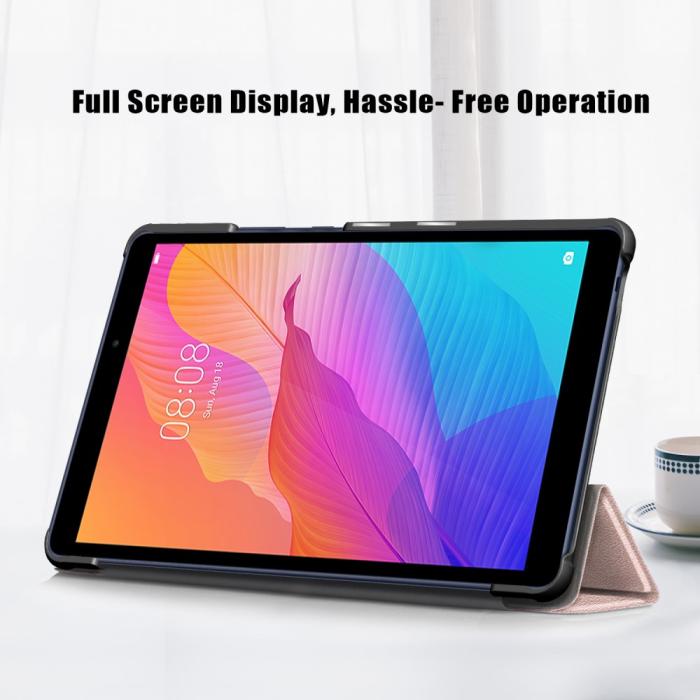 Bild 4, Huawei MatePad T8 - Tri-Fold Fodral - Roséguld