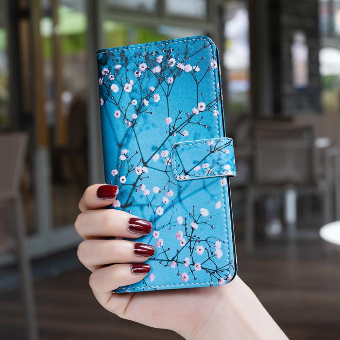 Bild 5, Xiaomi 17T Pro Fodral Läder Plommonblomma Blå
