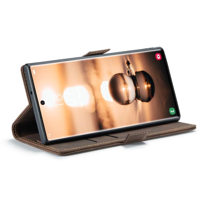 Bild 3, CASEME Samsung Galaxy S23 Ultra Fodral Flip Läder Mörk Brun
