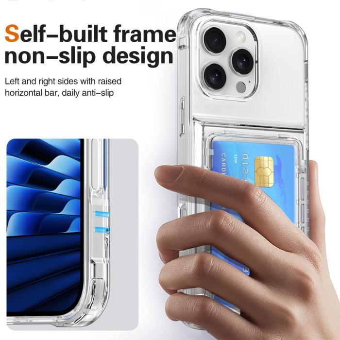 Bild 5, iPhone 16 Pro Max Skal Kickstand Med Kortfack Transparent