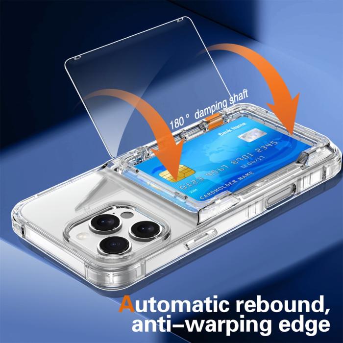 Bild 6, iPhone 16 Pro Max Skal Kickstand Med Kortfack Transparent
