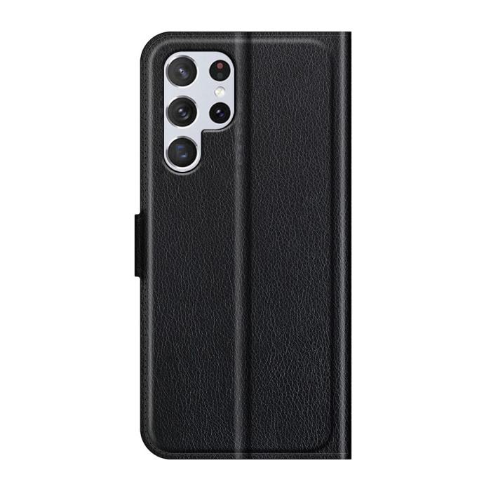 Bild 3, Samsung Galaxy S22 Ultra Fodral Litchi Läder Svart