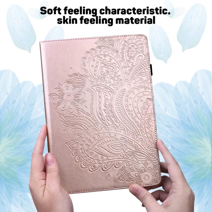 Bild 5, iPad Mini 2024/2021 Fodral Mandala Flower Case Stand Roséguld