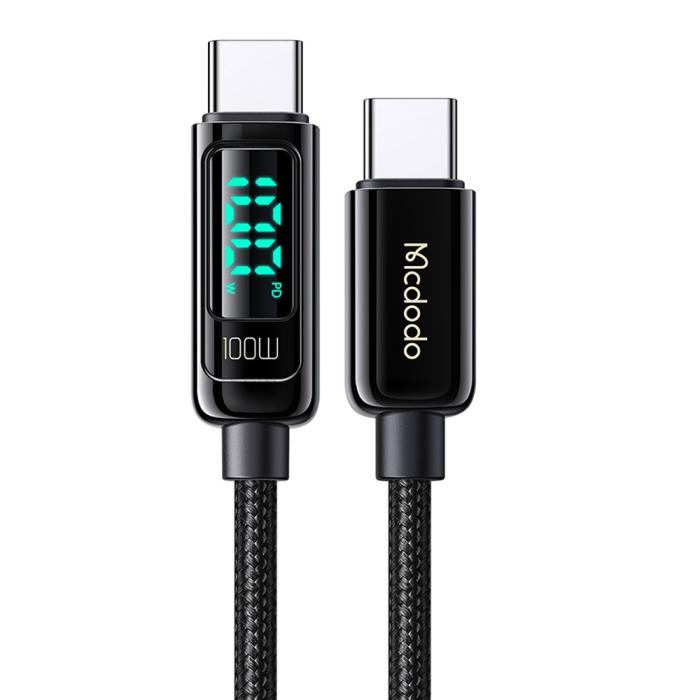 Bild 1, Mcdodo 100W 1.2m USB-C - USB-C Snabbladdningskabel Svart