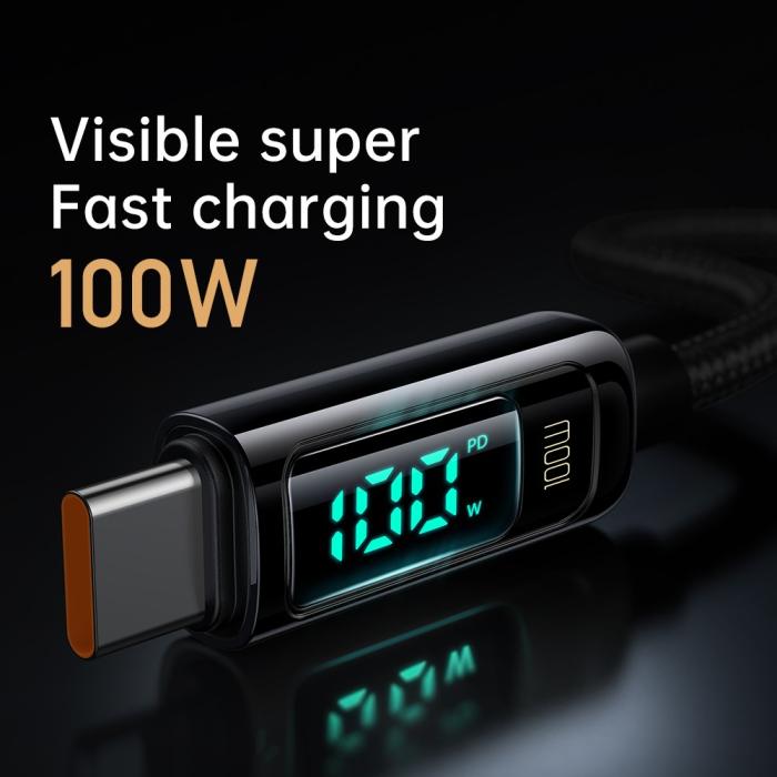 Bild 2, Mcdodo 100W 1.2m USB-C - USB-C Snabbladdningskabel Svart