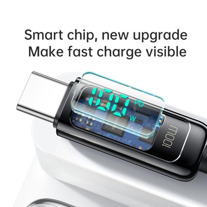 Bild 4, Mcdodo 100W 1.2m USB-C - USB-C Snabbladdningskabel Svart