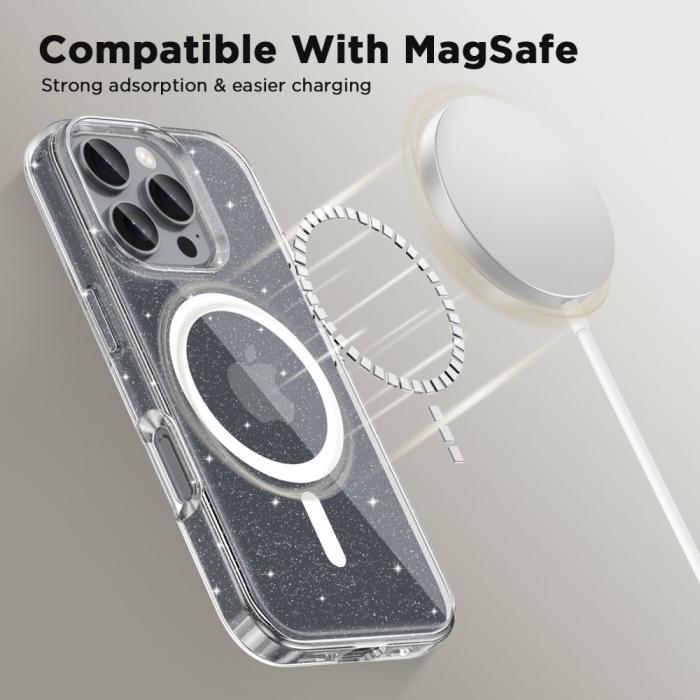 Bild 2, Tech-Protect iPhone 16 Pro Max Skal MagSafe FlexAir Hybrid Glitter