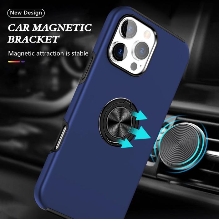 Bild 2, iPhone 16 Pro Skal Med Ringhållare Kickstand Mörk Blå