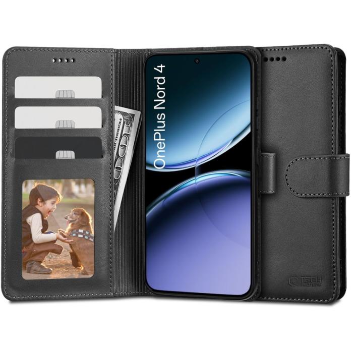 Bild 1, Tech-Protect OnePlus Nord 4 Fodral Läder Svart