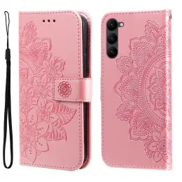 Samsung Galaxy S23 Fodral Mandala Läder Roséguld