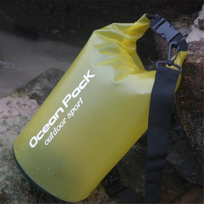 Bild 1, 20L Genomskinlig Dry Bag Vattentät Sjösäck / Packpåse Gul