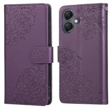 Samsung Galaxy A07 Fodral Med Tryck Blommor M&ouml;rk Lila