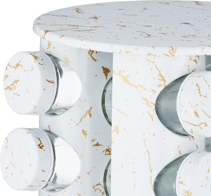 Bild 2, Roterande kryddställ med 20 glasburkar - Vit Marmor