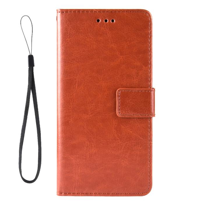 Bild 2, Motorola Moto E20 Fodral Crazy Horse Brun