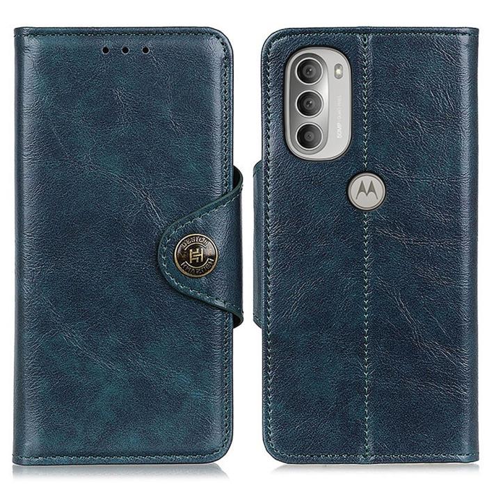 Bild 1, KHAZNEH Motorola Moto G51 Fodral Retro Blå