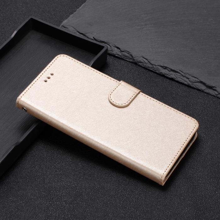 Bild 6, iPhone 15 Plus Fodral Silk Textur Med Snodd Guld