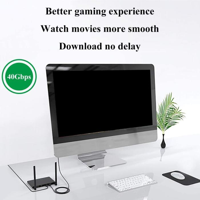 Bild 5, 5m Cat8 40Gbps RJ45 UTP Nätverkskabel Svart