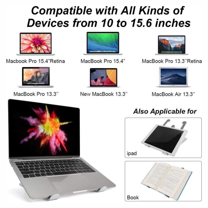 Bild 5, Vikbart Laptop Stativ, Justerbar Höjd Svart