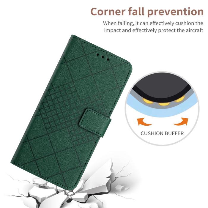 Bild 4, OnePlus 15 Fodral Läder Rhombus Grön
