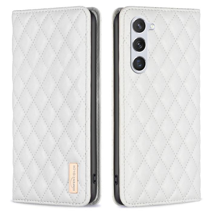 Bild 1, Samsung Galaxy S24 Fodral Diamond Flip Läder Vit