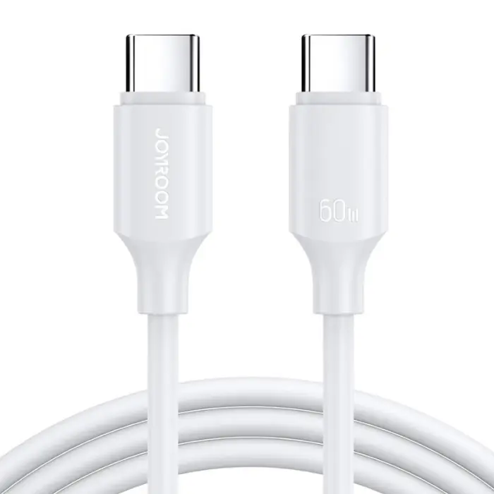 Bild 1, Joyroom 1m 60W USB-C / USB-C Laddningskabel Vit